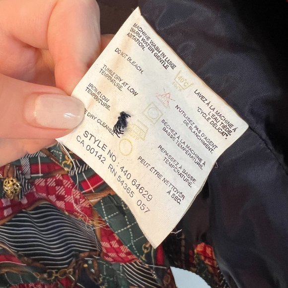 Vintage Bomber Jacket with Gold Buttons and Pockets - Picture 7 of 8